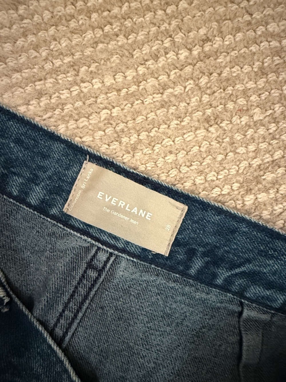Everlane Gardener Wide Leg Utility Jeans in Dark Blue - Picture 3 of 3